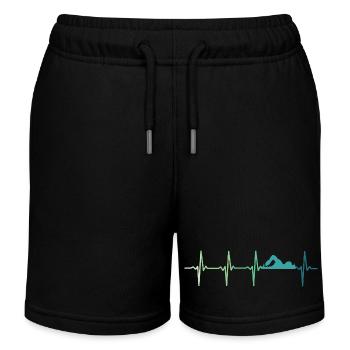Schwimmendes Herzschlag-Schwimmer-Geschenk - Kinder Organic Joggingshorts Mini Bolter von Stanley/Stella - Schwarz - Vorne