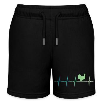 turkey heartbeat turkey - Kids Organic Sweat Shorts by Stanley/Stella - black - Front