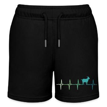 Goat heartbeat goats goat - Kids Organic Sweat Shorts by Stanley/Stella - black - Front