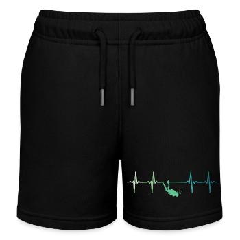 battement de coeur plongeur plongée diver  - Short de jogging enfant bio Stanley/Stella - noir - Devant