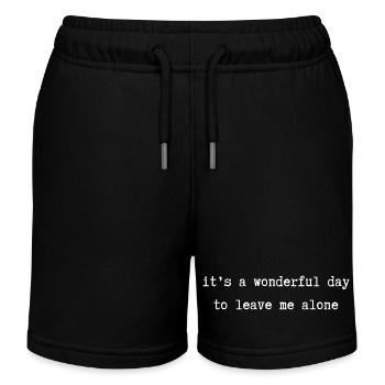 Es ist ein wunderbarer Tag, mich allein zu lassen - Kinder Organic Joggingshorts Mini Bolter von Stanley/Stella - Schwarz - Vorne
