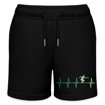 Pétanque heartbeats bowling - Kids Organic Sweat Shorts by Stanley/Stella - black - Front