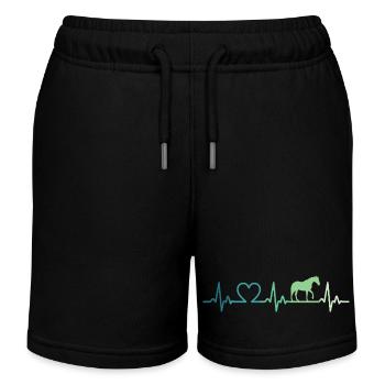 My horse heartbeat horses - Kids Organic Sweat Shorts by Stanley/Stella - black - Front