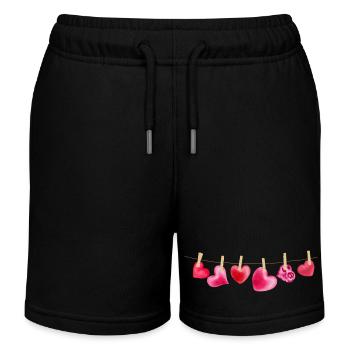 Idée cadeau cadeau de T-shirt en forme d’aquarelle pour corde à linge - Short de jogging enfant bio Stanley/Stella - noir - Devant