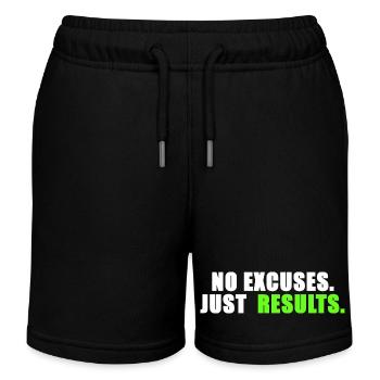 No excuses. Just results. - Kinder Organic Joggingshorts Mini Bolter von Stanley/Stella - Schwarz - Vorne