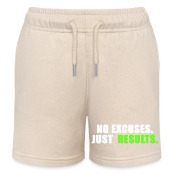 No excuses. Just results. - Kids Organic Sweat Shorts by Stanley/Stella - soft Ecru - Front