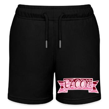Bacon, bacon, nourriture drôle, viande, gourmet - Short de jogging enfant bio Stanley/Stella - noir - Devant