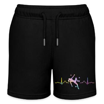 Boulderer Herzschlag Boulder Bouldern - Kinder Organic Joggingshorts Mini Bolter von Stanley/Stella - Schwarz - Vorne