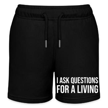 Je pose des questions pour gagner ma vie - Short de jogging enfant bio Stanley/Stella - noir - Devant
