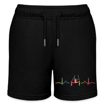 Vertical Scarf Heartbeat Aerial Acrobatics Aerial Silk - Kids Organic Sweat Shorts by Stanley/Stella - black - Front