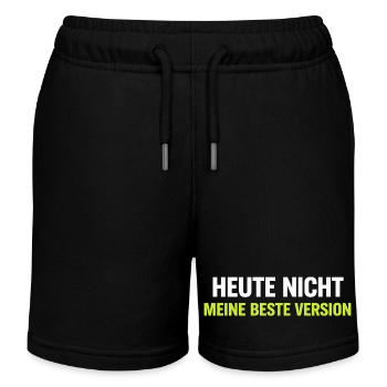 Heute Nicht Meine Beste Version - Kinder Organic Joggingshorts Mini Bolter von Stanley/Stella - Schwarz - Vorne