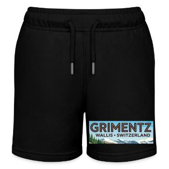 Grimentz Panorama Switzerland - Kids Organic Sweat Shorts by Stanley/Stella - black - Front