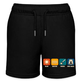 Sun Water Hacking Scrubber Funny Gardening - Kids Organic Sweat Shorts by Stanley/Stella - black - Front