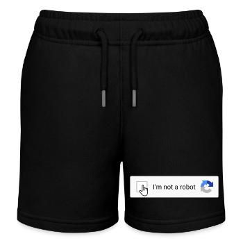 Ich bin kein Roboter - Kinder Organic Joggingshorts Mini Bolter von Stanley/Stella - Schwarz - Vorne