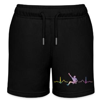 Boulderer Herzschlag Boulder Bouldern - Kinder Organic Joggingshorts Mini Bolter von Stanley/Stella - Schwarz - Vorne