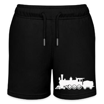 Silhouette de locomotive à vapeur - Short de jogging enfant bio Stanley/Stella - noir - Devant