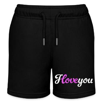 I love you Liebe Liebeserklärung Love Hochzeit - Kinder Organic Joggingshorts Mini Bolter von Stanley/Stella - Schwarz - Vorne