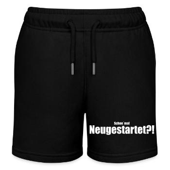 Schon`mal Neugestartet?! - Kinder Organic Joggingshorts Mini Bolter von Stanley/Stella - Schwarz - Vorne