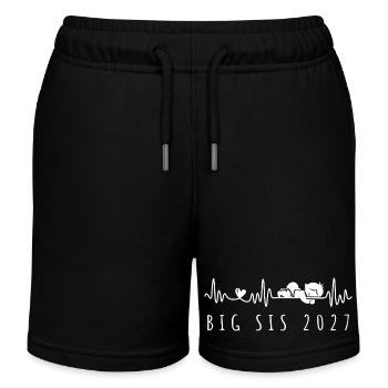 Big Sis 2027 Heartbeat-Schwangerschaftsankündigung - Kinder Organic Joggingshorts Mini Bolter von Stanley/Stella - Schwarz - Vorne