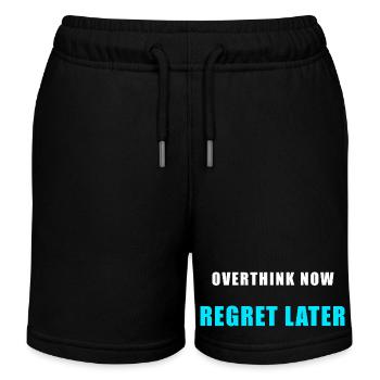Overthink Now Regret Later – Funny Shirt - Kids Organic Sweat Shorts by Stanley/Stella - black - Front