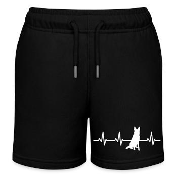Schäferhund EKG Herzlinie - Kinder Organic Joggingshorts Mini Bolter von Stanley/Stella - Schwarz - Vorne
