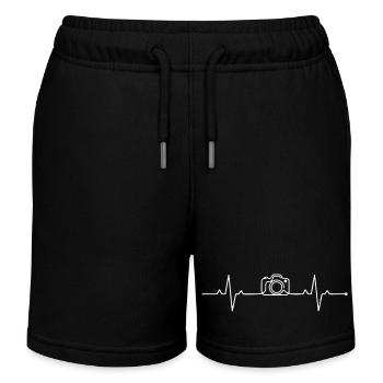Appareil Photo Battement Coeur Heartbeat Camera - Short de jogging enfant bio Stanley/Stella - noir - Devant