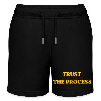 Faites confiance au processus Typographie rétro motivationnelle - Short de jogging enfant bio Stanley/Stella - noir - Devant