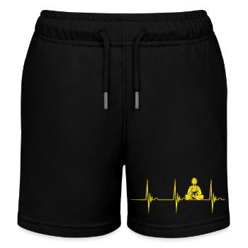 Zen-Buddha-Herzschlag-Linie - Kinder Organic Joggingshorts Mini Bolter von Stanley/Stella - Schwarz - Vorne