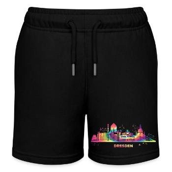 Dresdener Zwinger Skyline Bunt Stadtbild Dresden - Kinder Organic Joggingshorts Mini Bolter von Stanley/Stella - Schwarz - Vorne