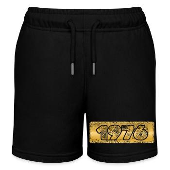 Année 1976 - Short de jogging enfant bio Stanley/Stella - noir - Devant