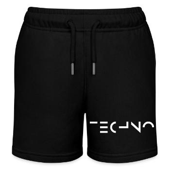 Minimal and bold Techno music logo T-Shirt - Kids Organic Sweat Shorts by Stanley/Stella - black - Front