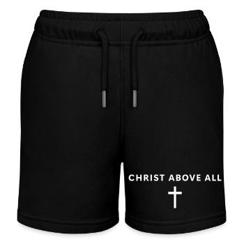 Christ Above All Minimalist Faith Jesus Christian - Kinder Organic Joggingshorts Mini Bolter von Stanley/Stella - Schwarz - Vorne