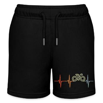 Vintage Radfahrer Herzschlag - Kinder Organic Joggingshorts Mini Bolter von Stanley/Stella - Schwarz - Vorne