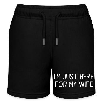 Humor Husband Wife Couple Funny Wedding Gift - Kids Organic Sweat Shorts by Stanley/Stella - black - Front