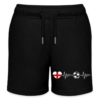 England Fussball Herzschlag - Kinder Organic Joggingshorts Mini Bolter von Stanley/Stella - Schwarz - Vorne