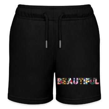 Blooming Beautiful - Kids Organic Sweat Shorts by Stanley/Stella - black - Front