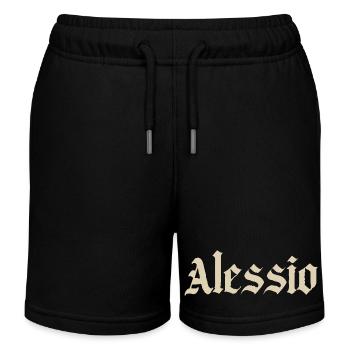 Alessio Gothic Vintage Logo - Kinder Organic Joggingshorts Mini Bolter von Stanley/Stella - Schwarz - Vorne