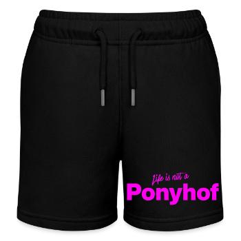 Life is not a Ponyhof, lustiger Spruch, Sarkasmus - Kinder Organic Joggingshorts Mini Bolter von Stanley/Stella - Schwarz - Vorne