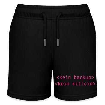 No Backup No Mercy - Kein Backup Kein Mitleid - Kinder Organic Joggingshorts Mini Bolter von Stanley/Stella - Schwarz - Vorne