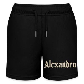 Alexandru Gothic Monogram - Kinder Organic Joggingshorts Mini Bolter von Stanley/Stella - Schwarz - Vorne