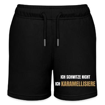 Ich schwitze nicht ich karamellisiere - Kinder Organic Joggingshorts Mini Bolter von Stanley/Stella - Schwarz - Vorne