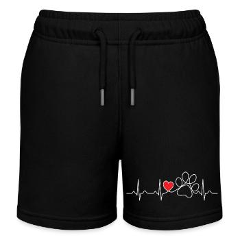 Battement de cœur Patte de Chien - Cadeau pour les amoureux des chiens - Short de jogging enfant bio Stanley/Stella - noir - Devant