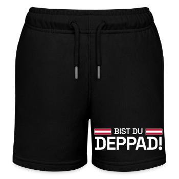 Bist du deppad! - Rot-Weiß-Rot Fan-Edition 2026 - Kinder Organic Joggingshorts Mini Bolter von Stanley/Stella - Schwarz - Vorne