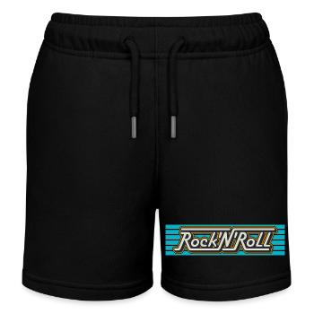 Rock'N'Roll Retro Typography Logo - Kids Organic Sweat Shorts by Stanley/Stella - black - Front