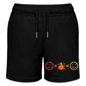Jouer de la batterie Cadeau pour un batteur - Short de jogging enfant bio Stanley/Stella - noir - Devant
