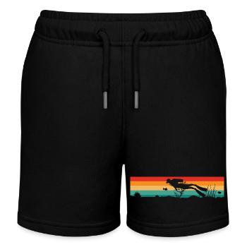 Diving Diver Diving - Kids Organic Sweat Shorts by Stanley/Stella - black - Front