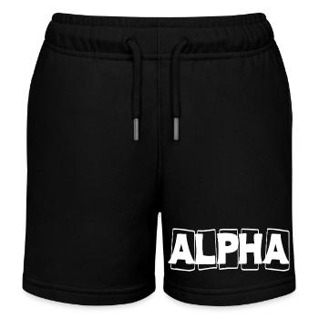 Mot en gras Alpha - Short de jogging enfant bio Stanley/Stella - noir - Devant