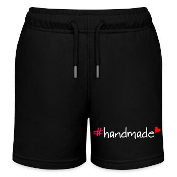 Handmade Hashtag Saying T-Shirt - Kids Organic Sweat Shorts by Stanley/Stella - black - Front