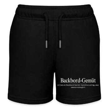 Backbord Gemüt Maritim Norddeutsch Shirt - Kinder Organic Joggingshorts Mini Bolter von Stanley/Stella - Schwarz - Vorne