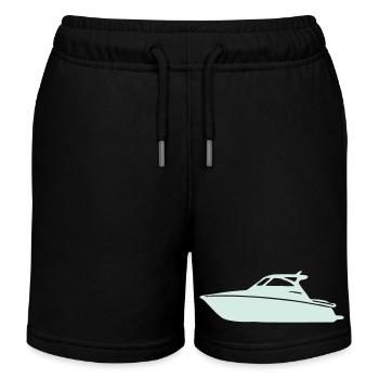 Silhouette de yacht en teinte pastel menthe - Short de jogging enfant bio Stanley/Stella - noir - Devant